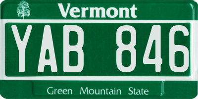VT license plate YAB846