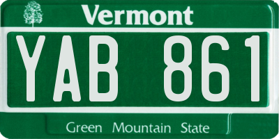 VT license plate YAB861