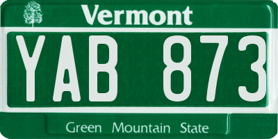 VT license plate YAB873