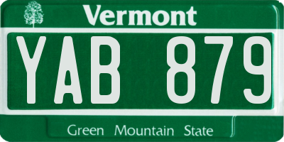VT license plate YAB879