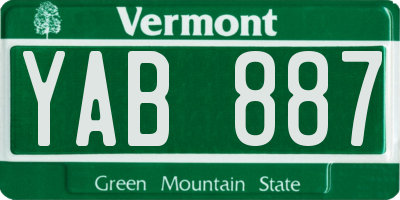 VT license plate YAB887