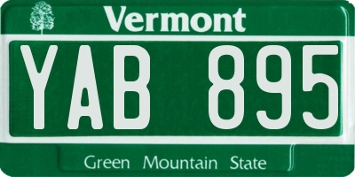 VT license plate YAB895