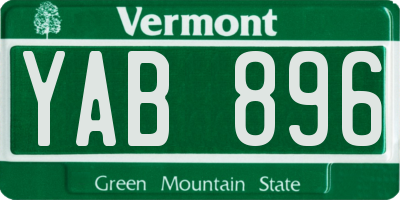 VT license plate YAB896