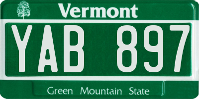 VT license plate YAB897