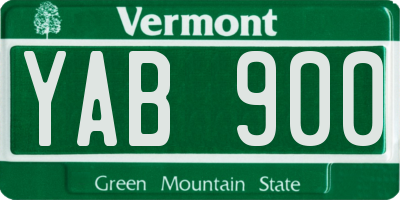 VT license plate YAB900
