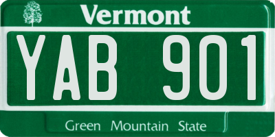 VT license plate YAB901