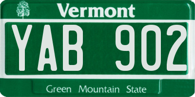 VT license plate YAB902