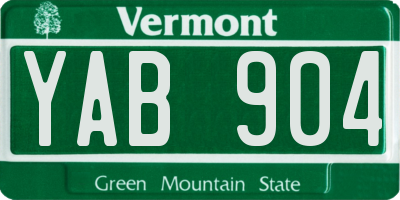 VT license plate YAB904