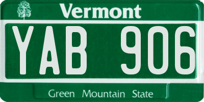 VT license plate YAB906