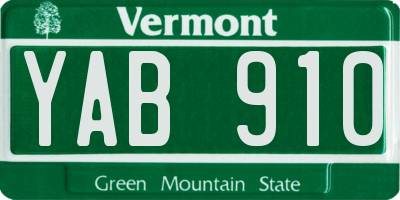 VT license plate YAB910