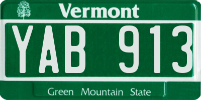 VT license plate YAB913