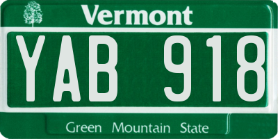 VT license plate YAB918