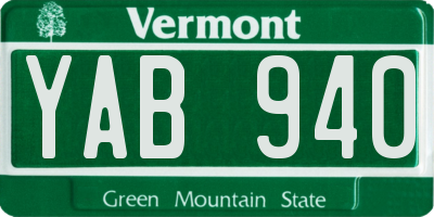 VT license plate YAB940