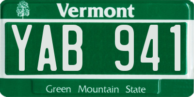 VT license plate YAB941
