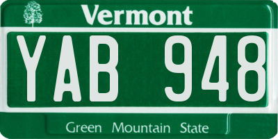 VT license plate YAB948