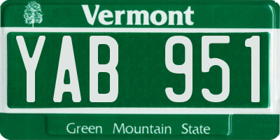 VT license plate YAB951