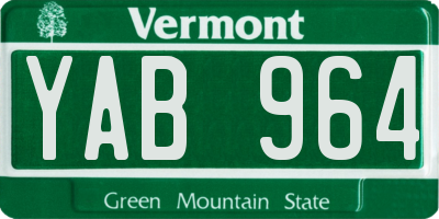 VT license plate YAB964