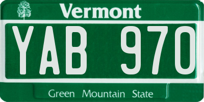 VT license plate YAB970