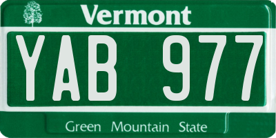 VT license plate YAB977