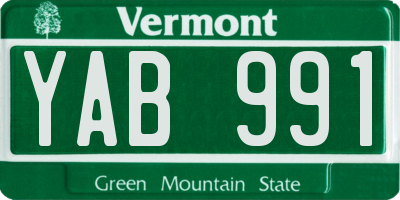 VT license plate YAB991
