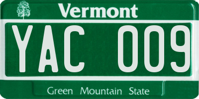 VT license plate YAC009