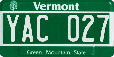 VT license plate YAC027