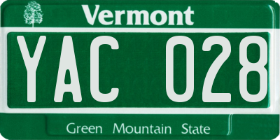 VT license plate YAC028