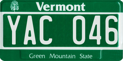 VT license plate YAC046