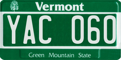 VT license plate YAC060