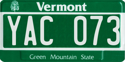 VT license plate YAC073