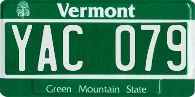 VT license plate YAC079