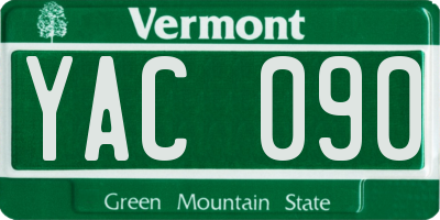 VT license plate YAC090