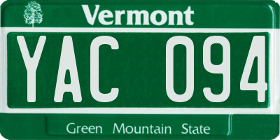 VT license plate YAC094