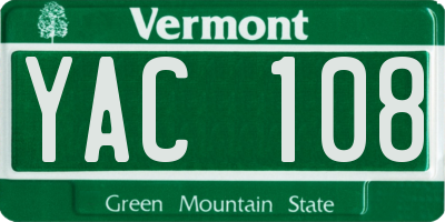 VT license plate YAC108