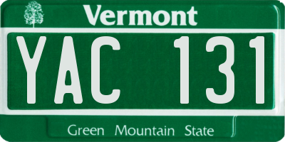 VT license plate YAC131