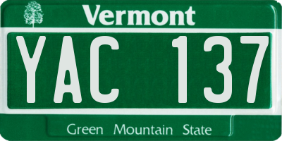 VT license plate YAC137