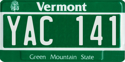 VT license plate YAC141