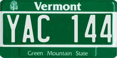 VT license plate YAC144