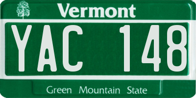 VT license plate YAC148