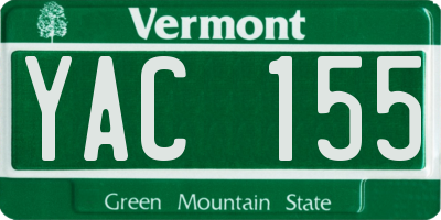 VT license plate YAC155