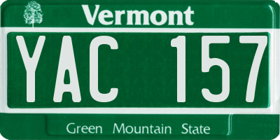 VT license plate YAC157