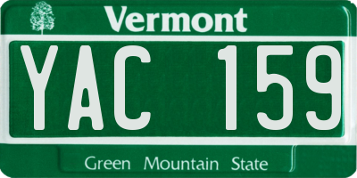 VT license plate YAC159