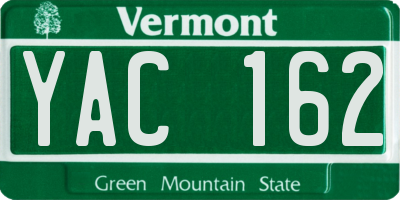 VT license plate YAC162