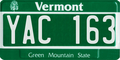 VT license plate YAC163