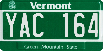 VT license plate YAC164