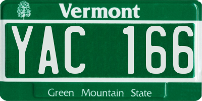 VT license plate YAC166