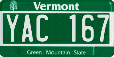 VT license plate YAC167
