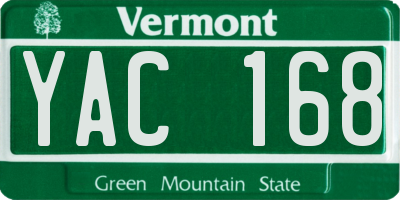 VT license plate YAC168