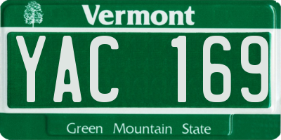 VT license plate YAC169