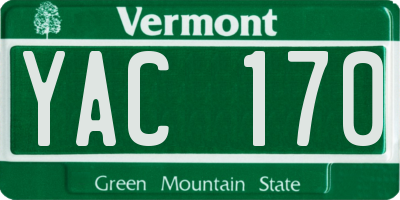 VT license plate YAC170